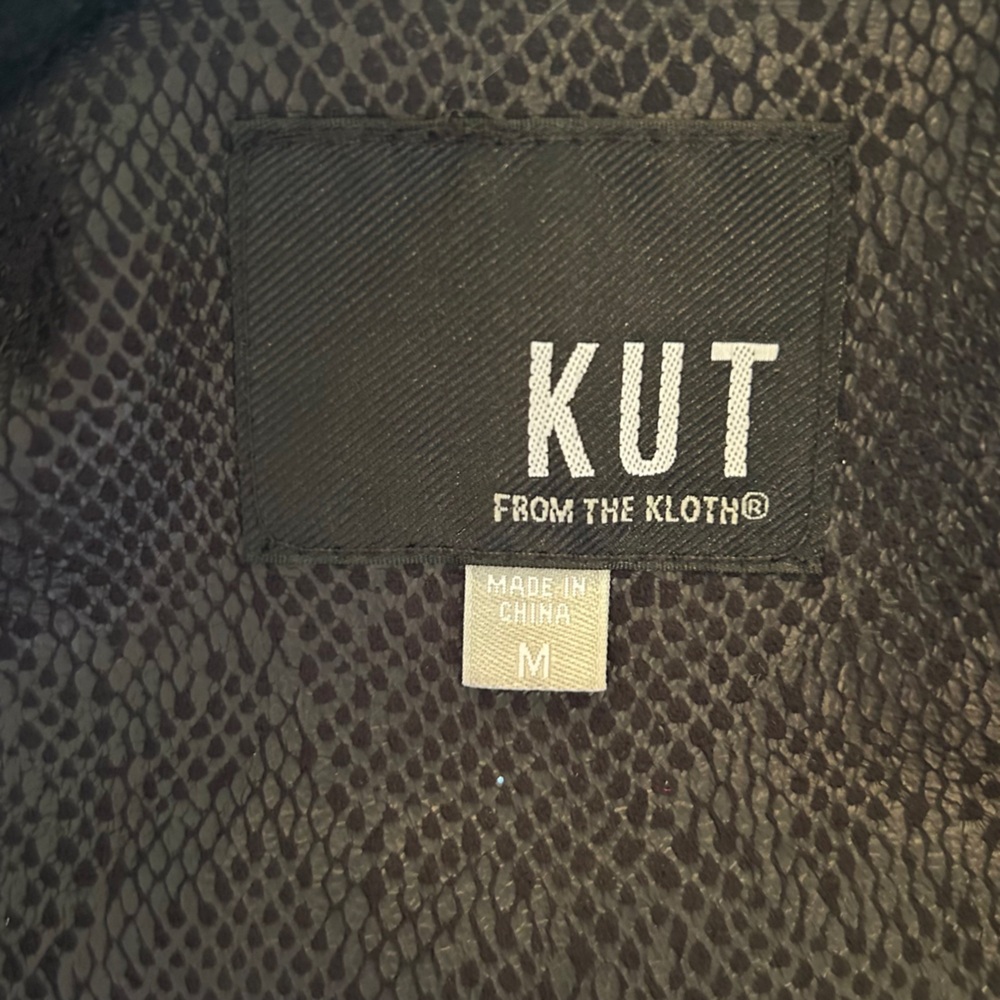 Kut From The Kloth Black Faux Snakeskin Moto Jacket - Picture 3 of 8